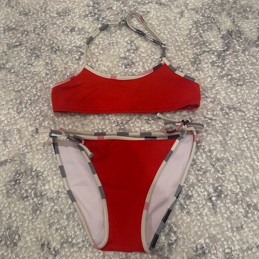 GIRLS BURBERRY 2 PIECE BIKINI SIZE:8Y